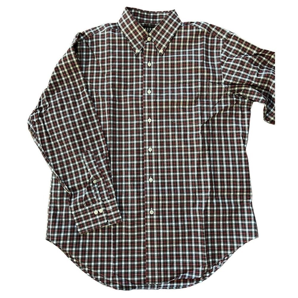 Ralph‎ Lauren Men Size 16 (32/33) Plaid Button Down Shirt Non-Iron Cotton…